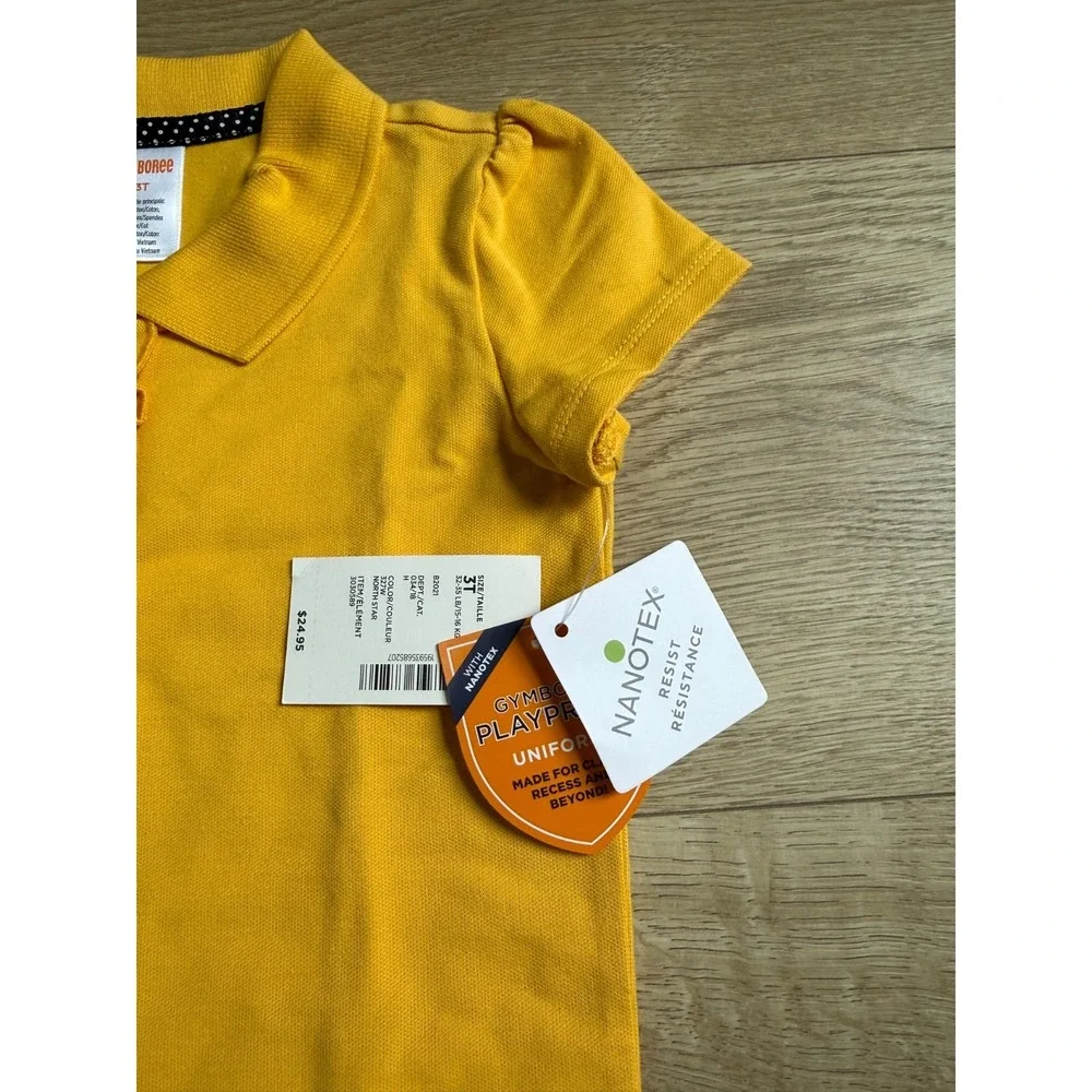 NWT Girls Kids Gymboree playproof uniforms nanotex short sleeve‎ polo size 3T